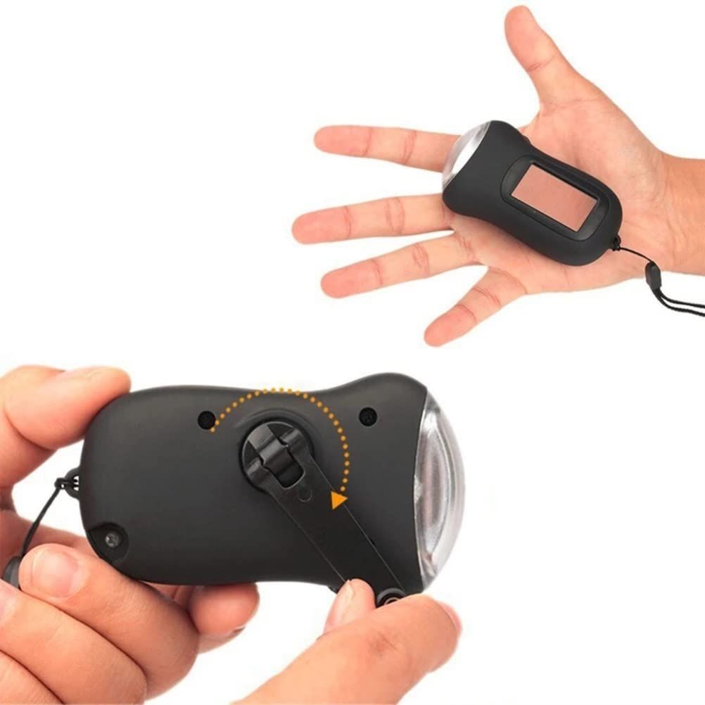 Hand Crank Dynamo Solar, LED Powered Flashlight Emergency Eco Rechargeable Torch Wind Up Torch for Camping Hiking Traveling โ image 5