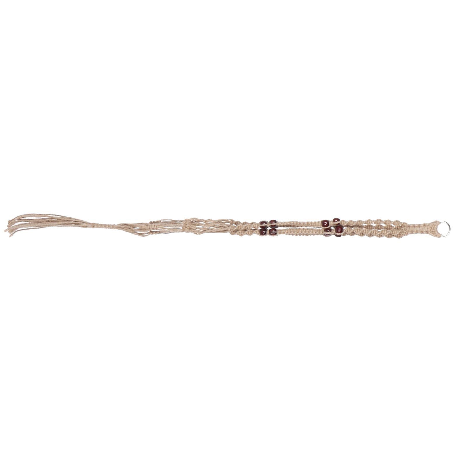Plant Hanger Hanging Flowerpot Lifting Rope with Wooden Beads Indoor Outdoor Decoration — image 2
