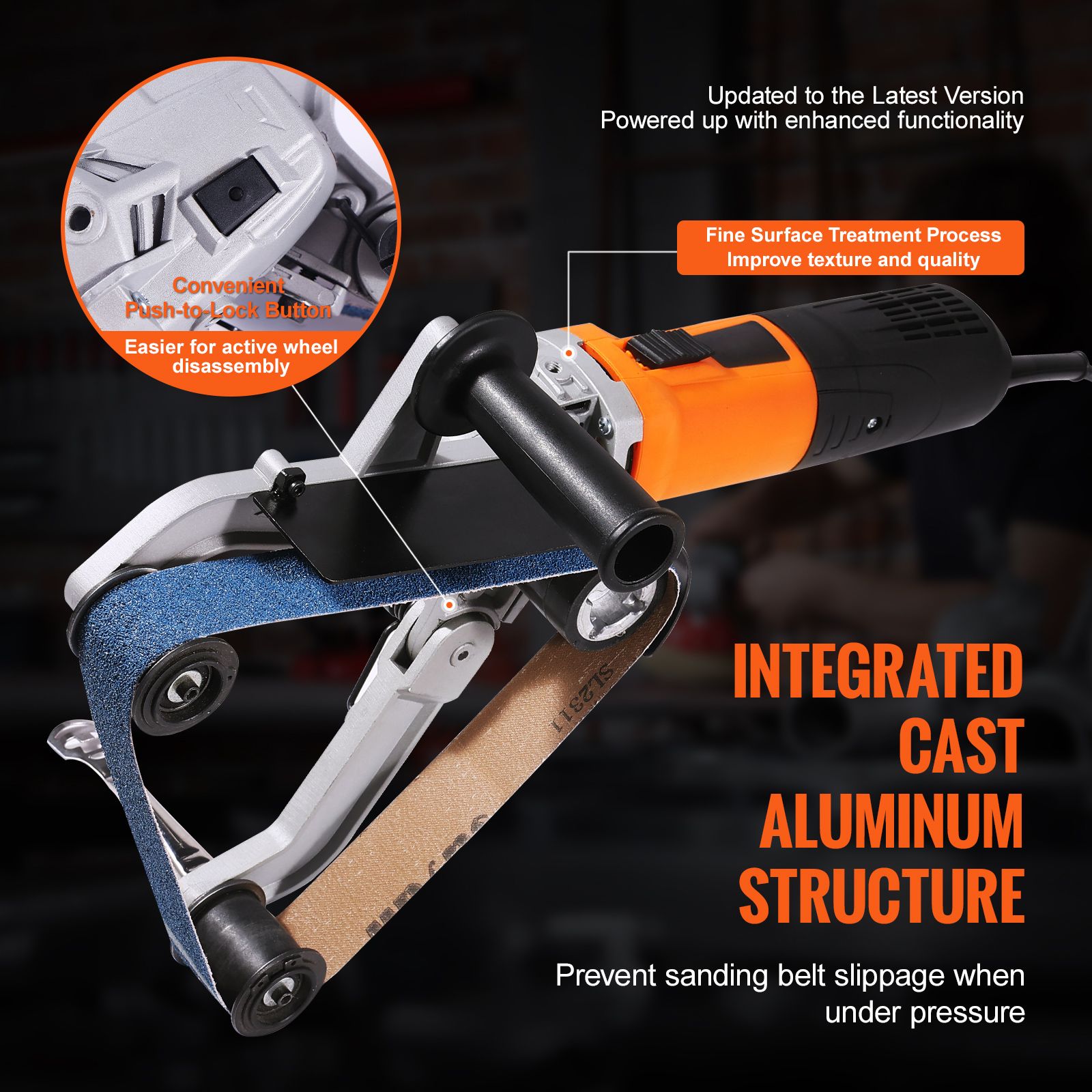 Pipe Tube Polisher Sander, 1300W Pipe Belt Sander with 6 Variable Speeds 1100-3200rpm, Professional Belt Sander Grinding Machine with 50PCS Sanding Belts for โ image 3