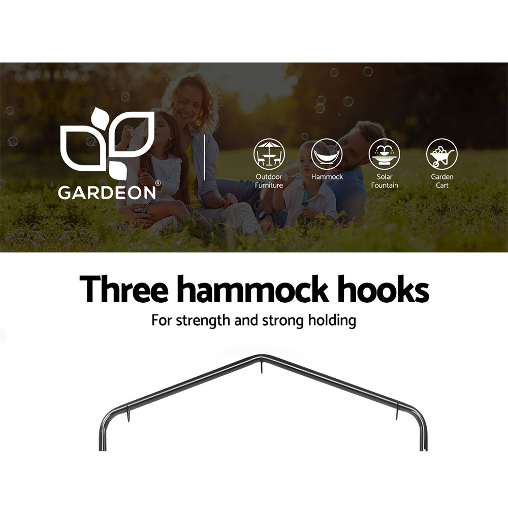 Gardeon Outdoor Hammock Chair with Stand Swing Hanging Hammock with Pillow Grey β image 4