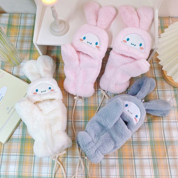 Sanrio Cinnamoroll Kawaii Flannel Gloves Y2k Harajuku Style Soft White โ image 5