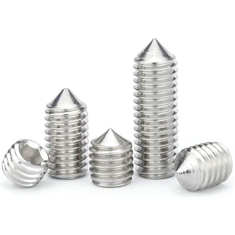 M6 Conical Grub Screws Stainless Steel Hexagon Grub Screws Allen Fasteners Point Screws M6×20Mm,20 pcs — image 4