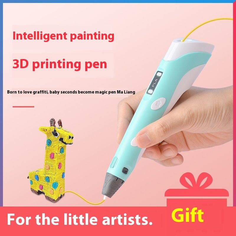 Blue 3D Printing Pen with Display - Includes 3D Pen, 3 Starter Colors of PLA Filament, and Charger(18.5 * 4.5 * 3cm) — image 2