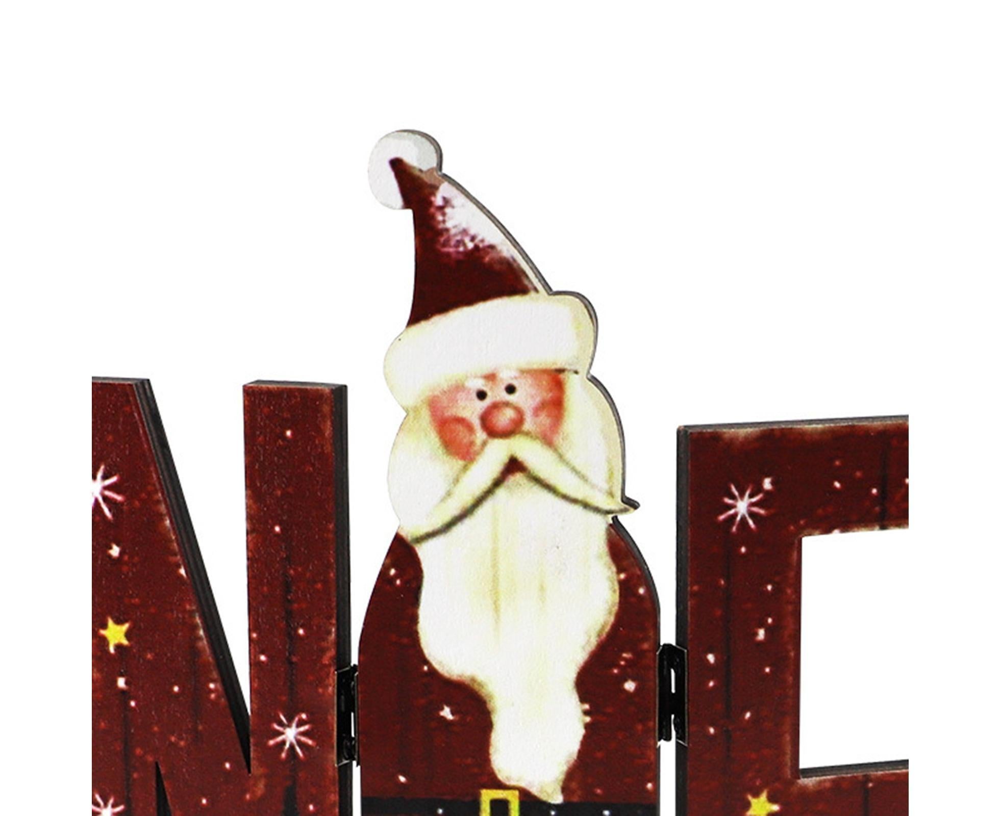 Foldable Eye-catching Christmas Ornament Wood Creative Cute Xmas Ornament for Decoration-Red — image 2