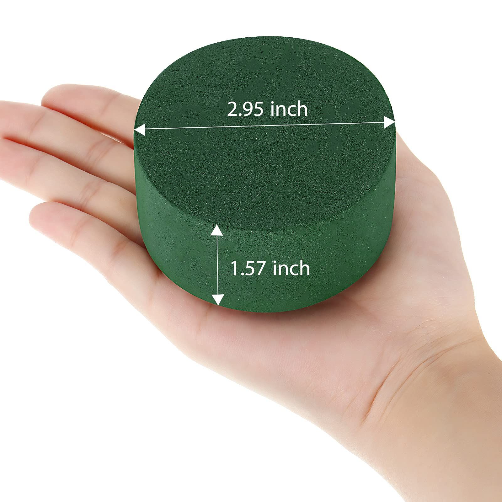12 Pieces Round Floral Foam Wet Floral Foam Green Flower Foam DIY Flower Arrangement Kit (2.95 × 2.95 × 1.57 Inches) — image 5