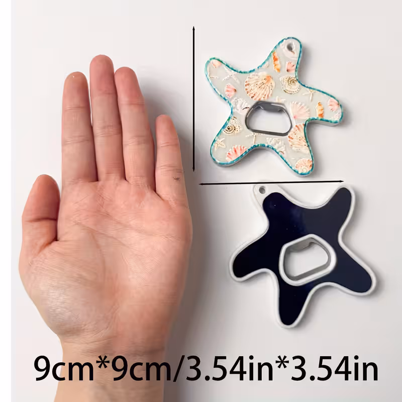 4Pcs 2-in-1 Resin Starfish Fridge Magnet & Bottle Opener, Ocean Themed Decor for Kitchen Bar, Random Styles — image 3