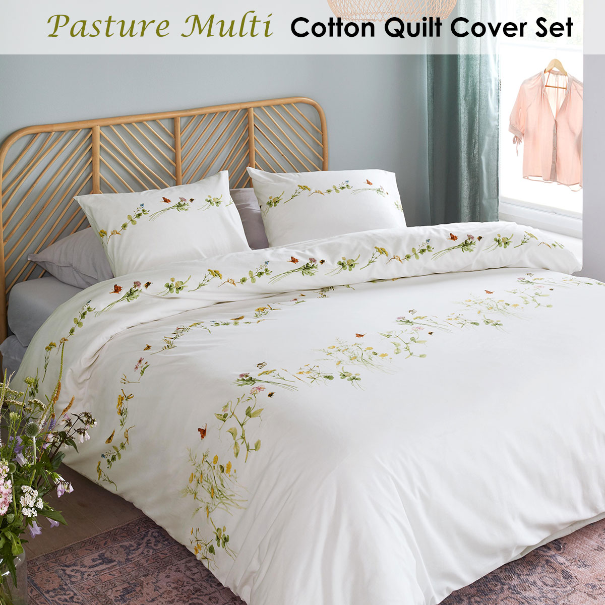Bedding House Pasture Multi Cotton Quilt Cover Set Queen — image 2