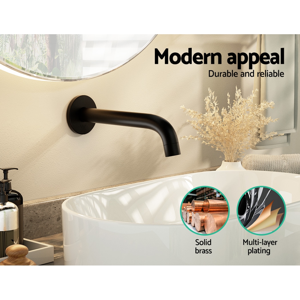 Cefito Bathroom Mixer Spout Wall Bath Tap Round Shower Bathtub Black โ image 5