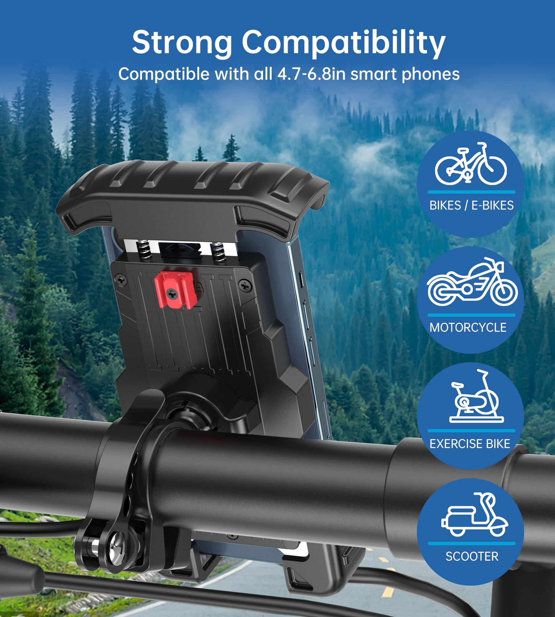 CHOETECH H067-GY Adjustable Mobile Stand for Bicycle (Gray) โ image 5