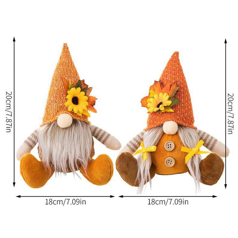 2PCS Sunflower Decorations, Summer Gnomes, Spring Gnomes, Gnome Plush for Tiered Tray Kitchen Decor, Farmhouse Swedish — image 2