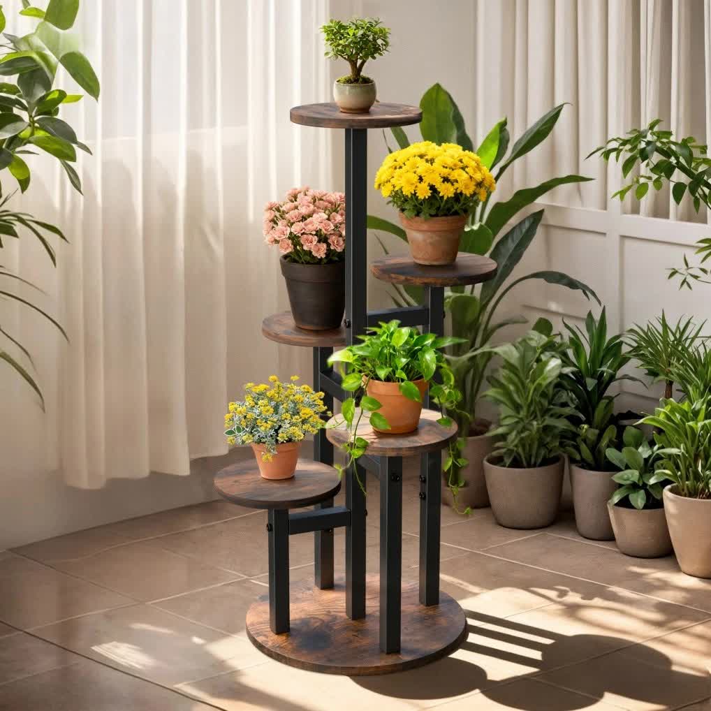 Multi-Tier Flower Plant Stand Industrial Metal Garden Flower Pots Rack AU โ image 3