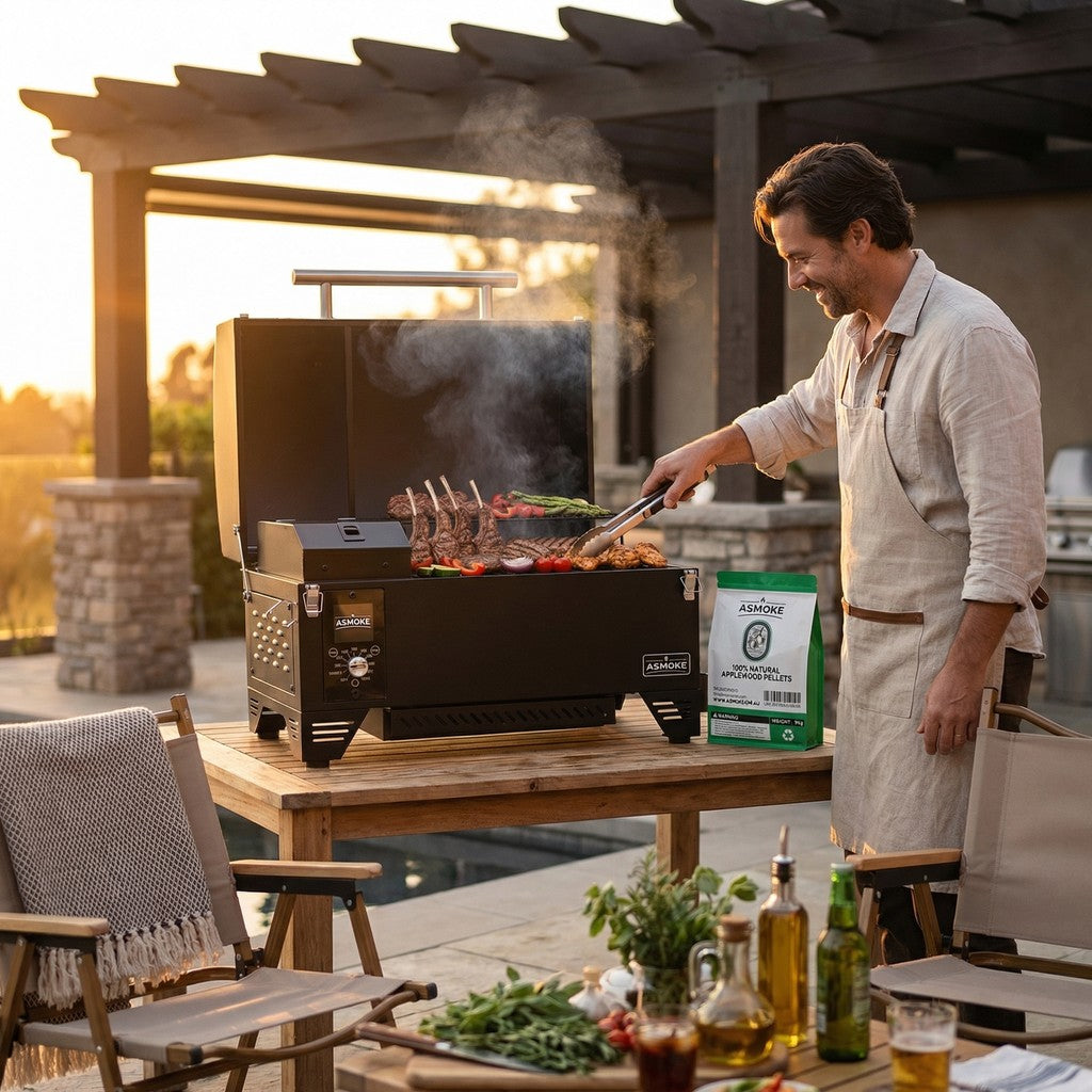 ASMOKE AS350 Portable Smart Wood Pellet Grill (Cyder Black) + 2 × 20LB Assorted Flavors Wood Pellets Bundle (Oak/Cherry/Apple) — image 2