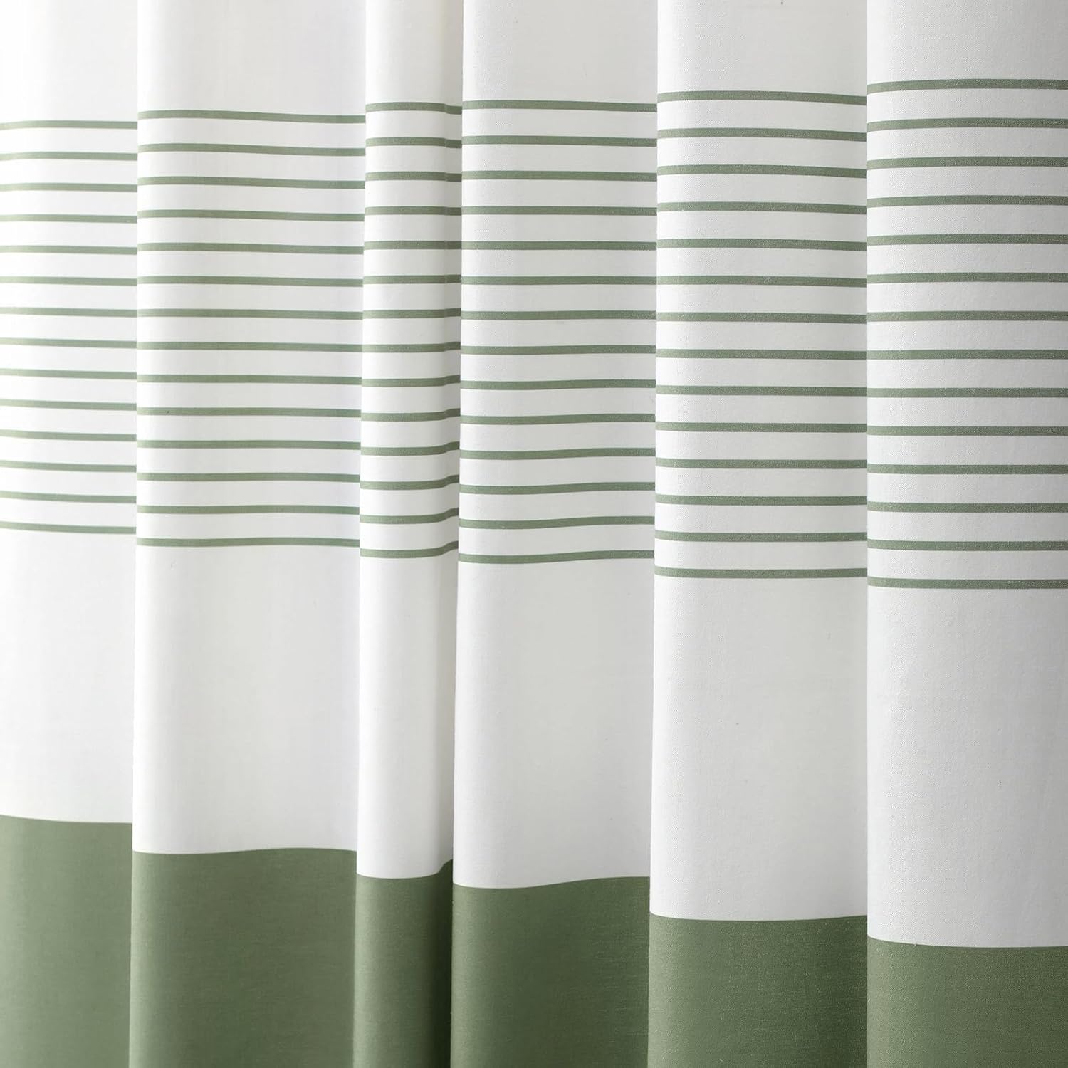 Sage Green Shower Curtain Cotton Boho Striped Shower Curtains for Bathroom with Tassel 72 × 72 — image 4