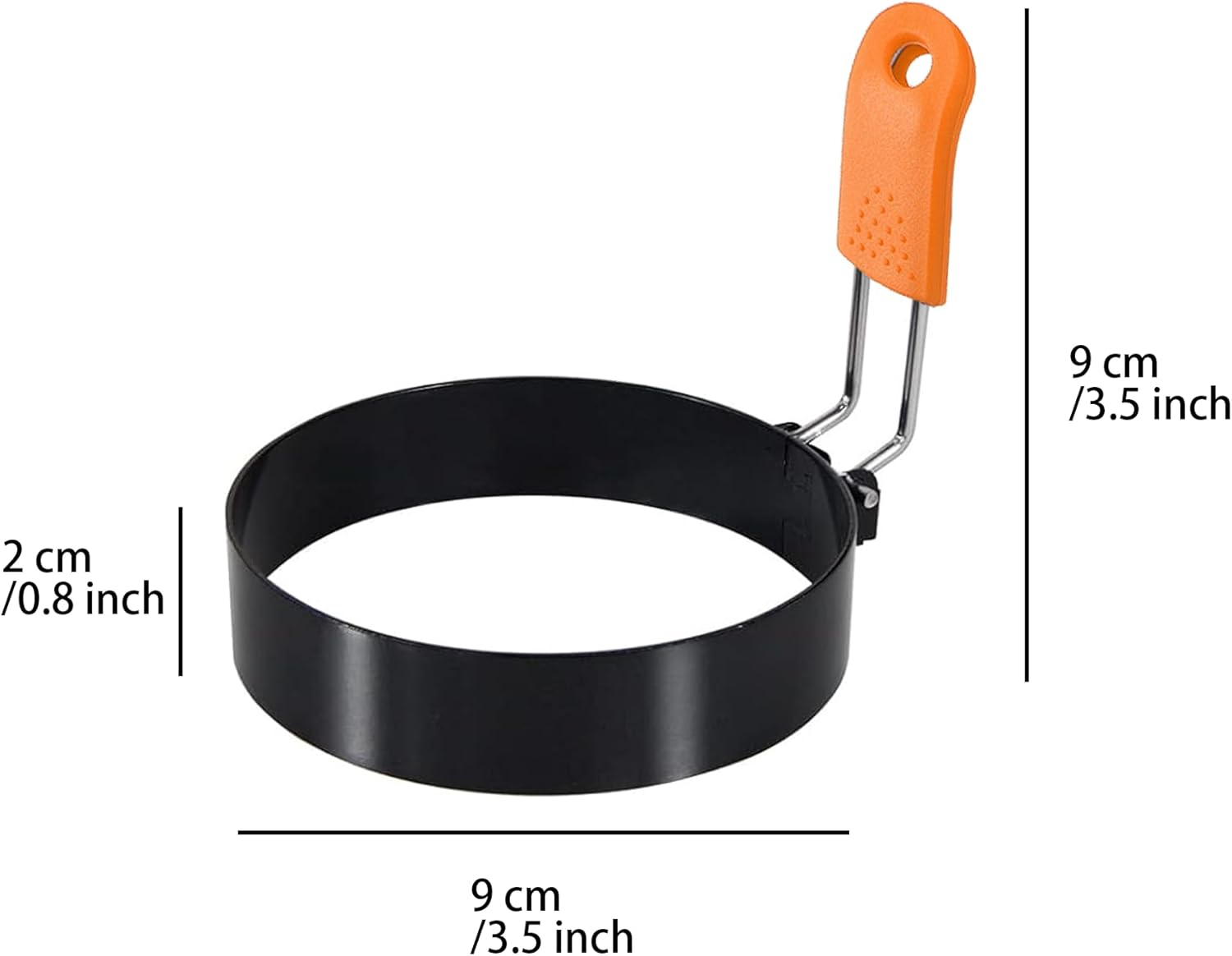 3.5" Egg Rings Set of 4 with Silicone Handle, Large Ring for Frying Eggs, Round Mold for English Muffins - Griddle Cooking Shaper for Indoor Camping Breakfast โ image 2
