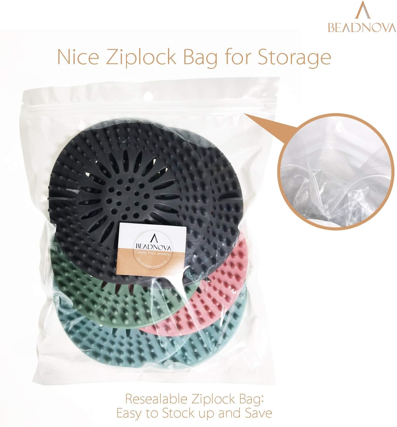 Shower Hair Drain Catcher Bathtub Silicon Tub Hair Catcher Universal Drain Stopper Bathtub Hair Catcher for Drain Bathroom Bathtub Kitchen Tub (Mix Colors, 6 โ image 6