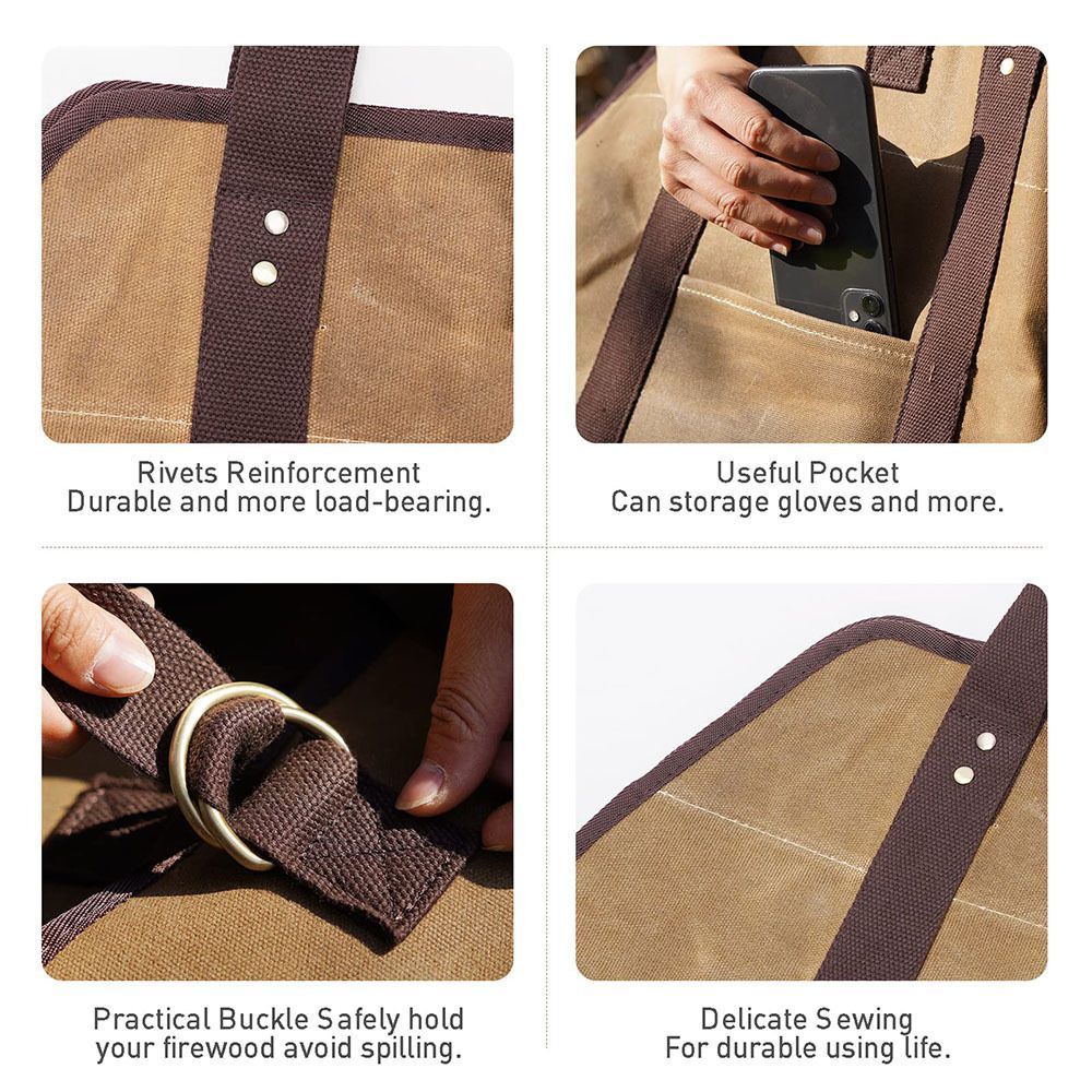 Firewood Storage Bag Khaki โ image 2