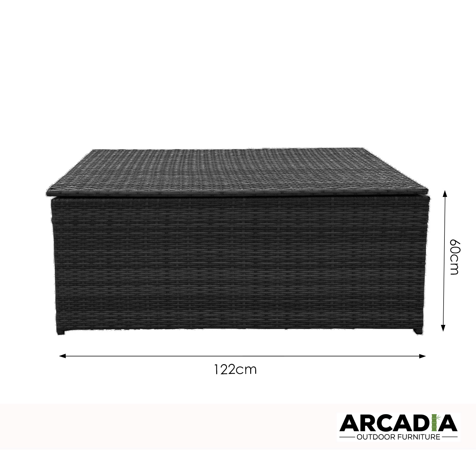 Arcadia Furniture Outdoor Rattan Storage Box Garden Toy Tools Shed UV Resistant - Black — image 5