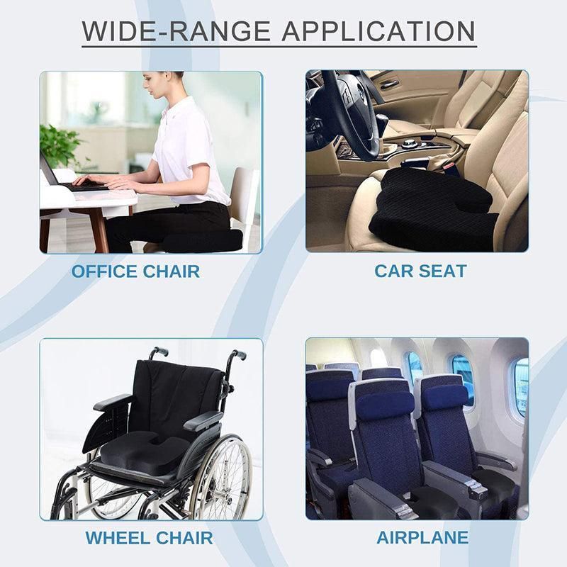 Orthopaedic Memory Foam Seat Cushion Support Back Pain Chair Pillow Car - Navy — image 5