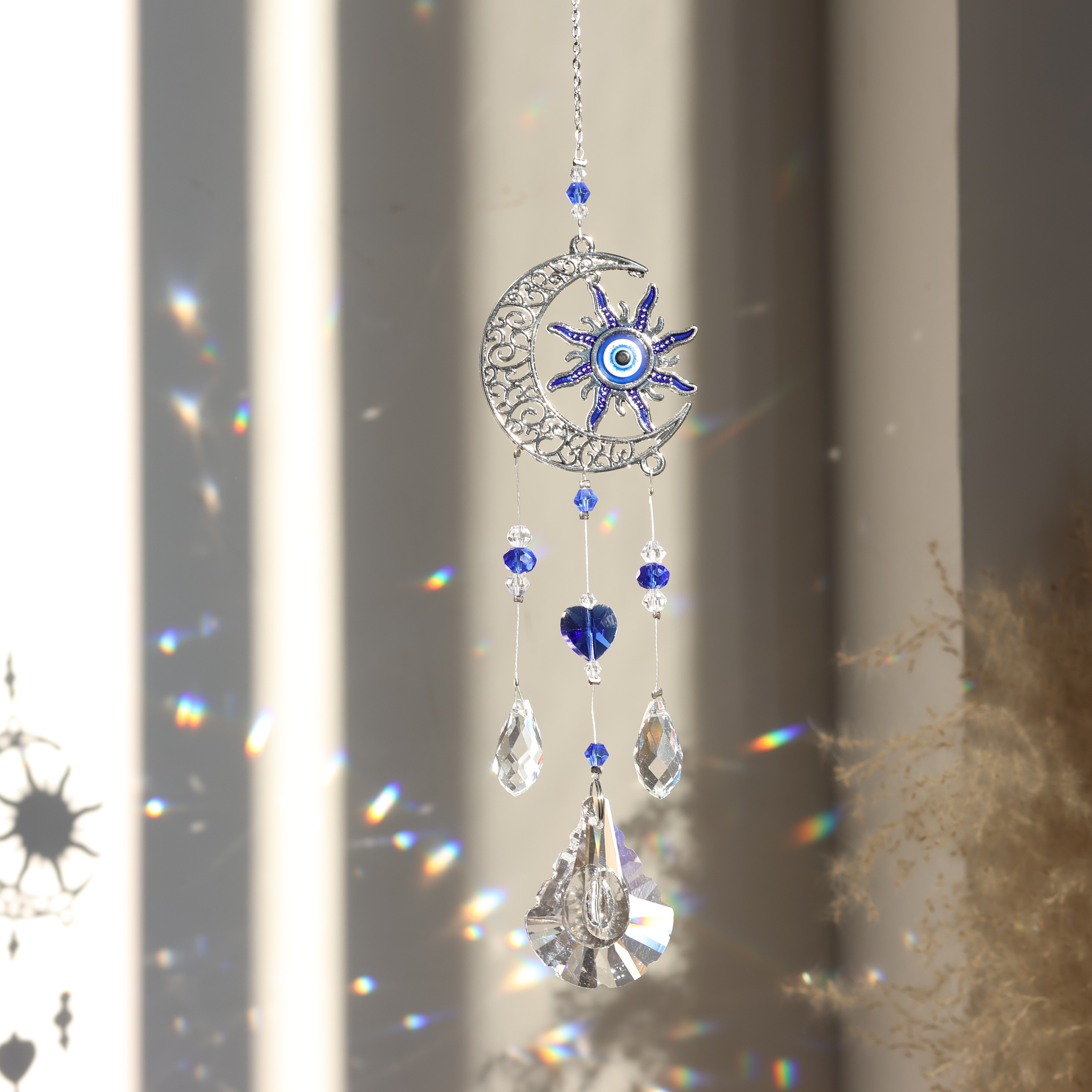 3pc Evil Eye Crystal Sun Capture Pendant Suitable for Home Window Decoration and Garden Hanging Decoration — image 5