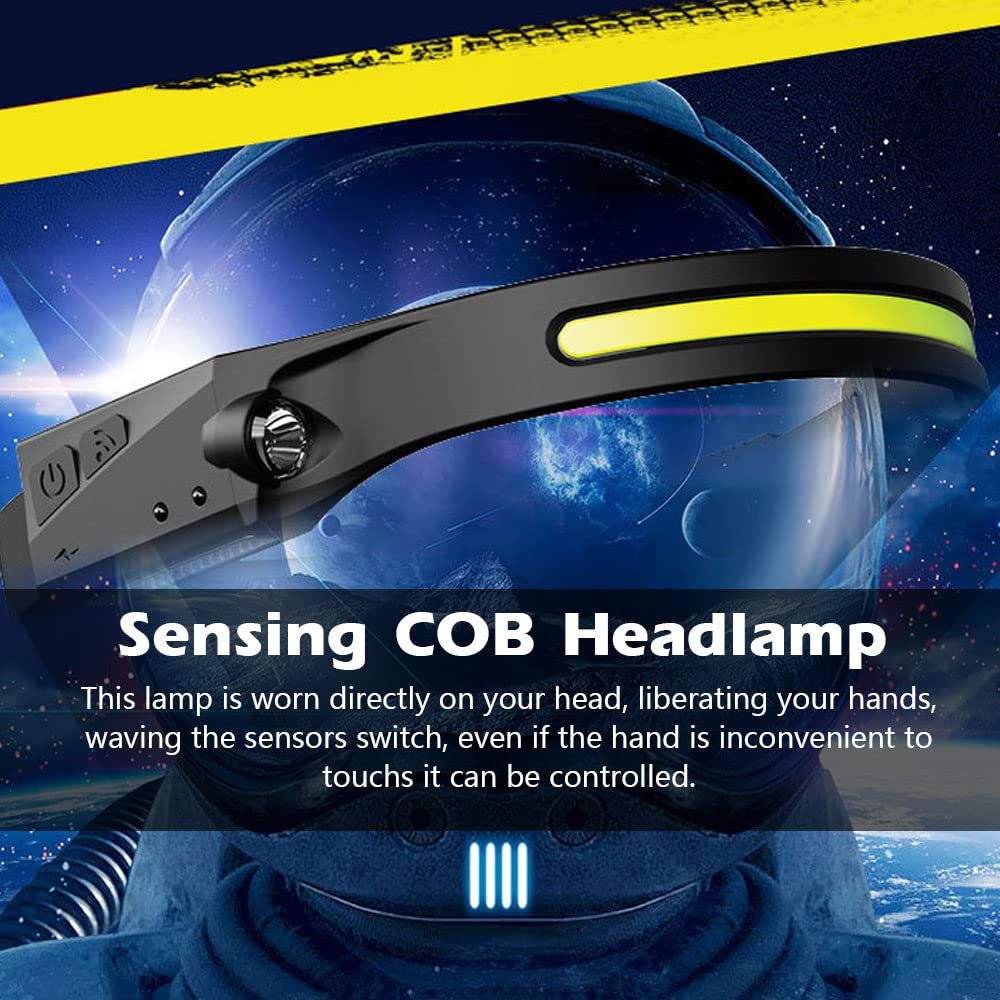 USB Sensing Headlamp Outdoor Cycling Light USB Charged Night Running Light LED Strong Light Headed Lamp — image 4