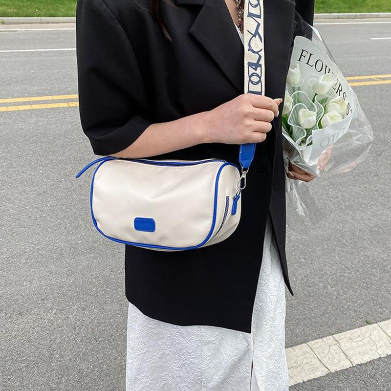 Women One Shoulder Messenger Bag Fashionable Simple Pure Color Bag Ladies Casual Bags Blue โ image 5