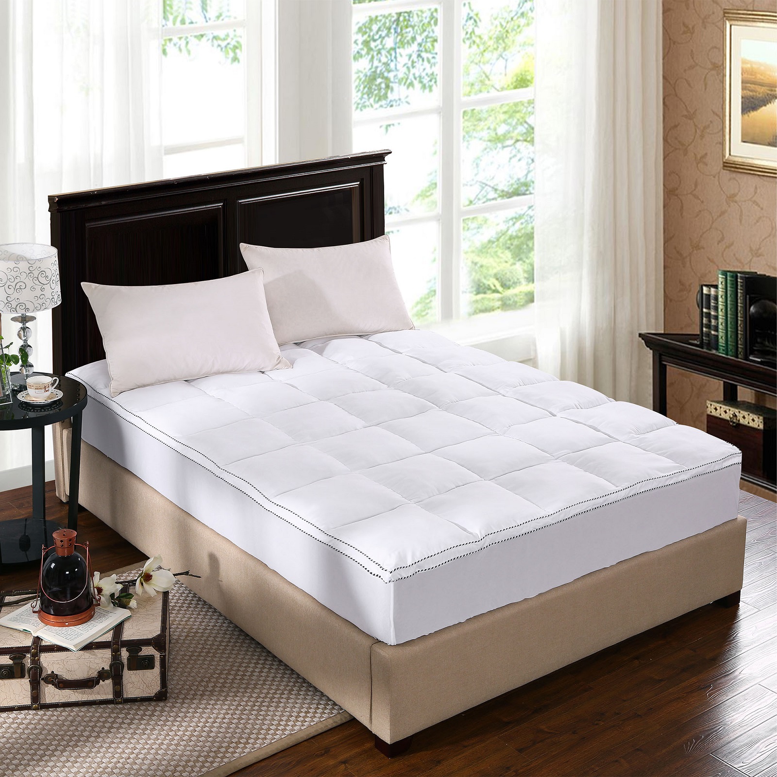 Royal Comfort 1000GSM Luxury Bamboo Fabric Gusset Mattress Pad Topper Cover - King - White โ image 2