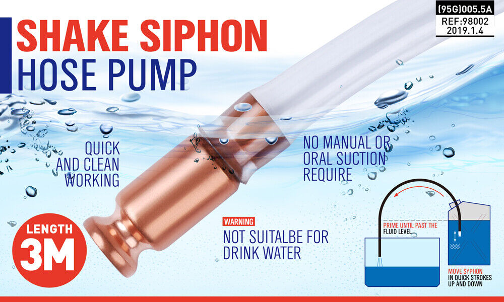 3M Self Priming Siphon Hose Water Jiggler Liquid Transfer Fuel Hose Pump Copper — image 2