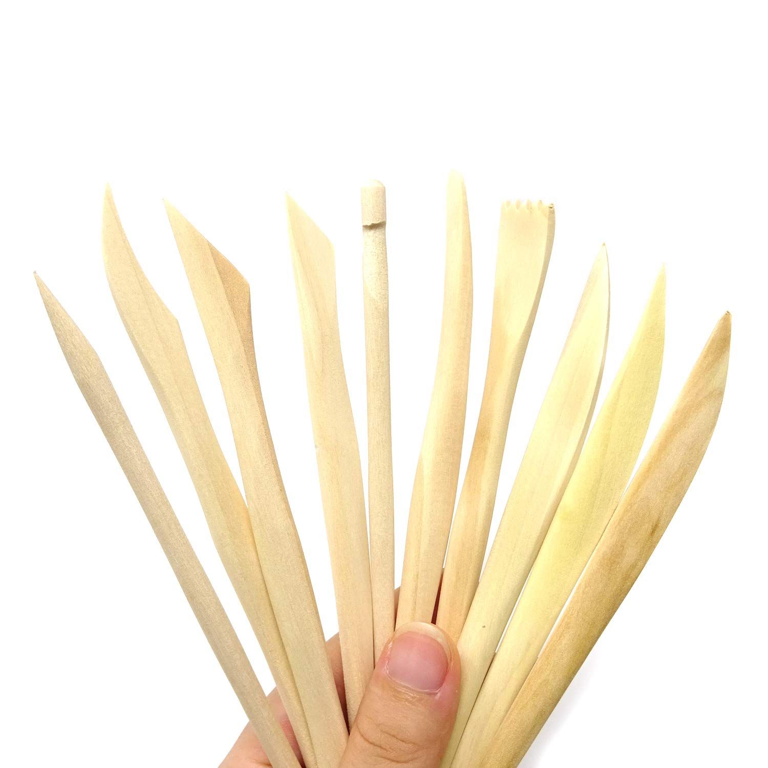 10-Piece Double Ended Wooden Mini Modeling Tools Clay Sculpture Tools for Cutting, Carving and Smoothing โ image 5