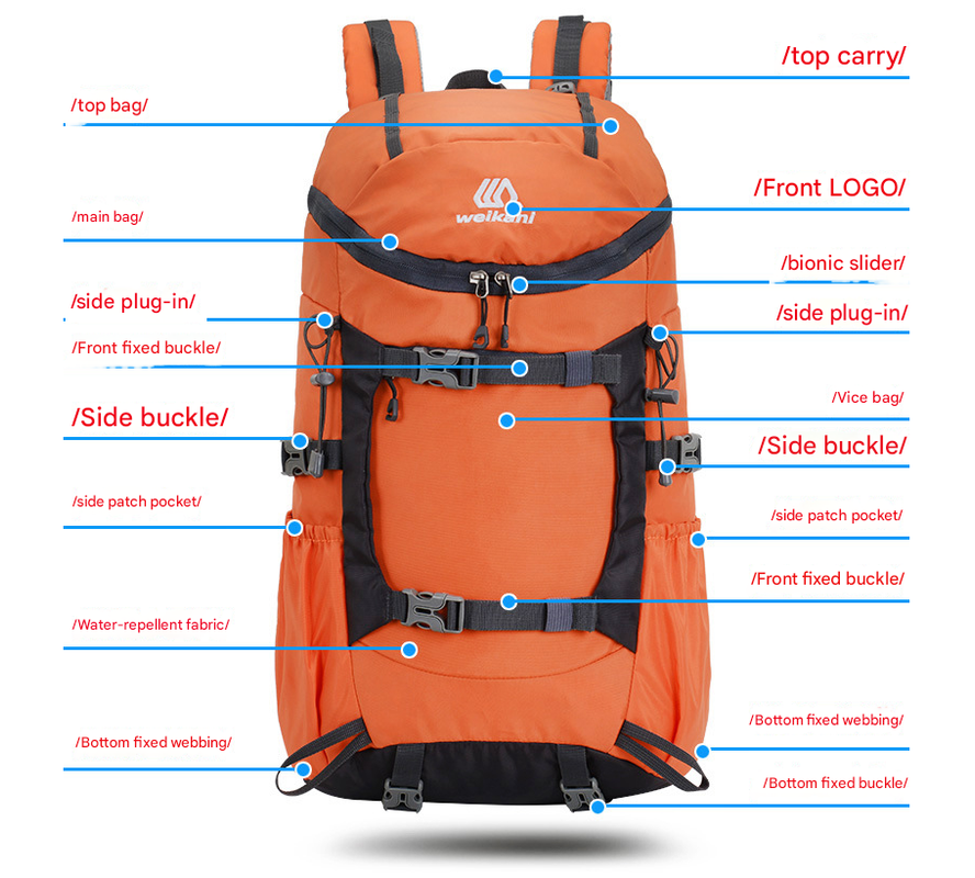 Black 20L Women's Orange Mountaineering Backpack - Water-Resistant โ image 3