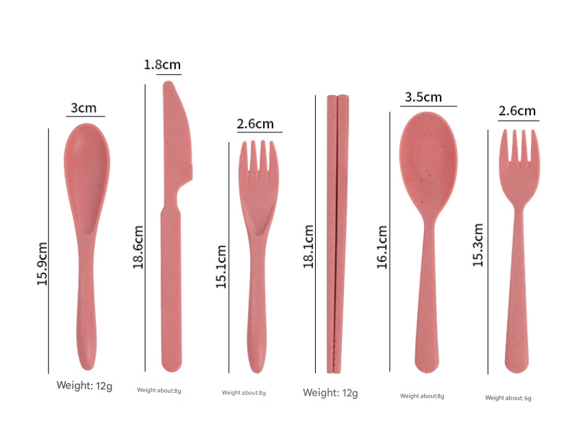 Yellow Durable Eco-Friendly Wheat Straw Dinnerware Set - 24 Pieces with Plates, Bowls, Cups & Cutlery โ image 2