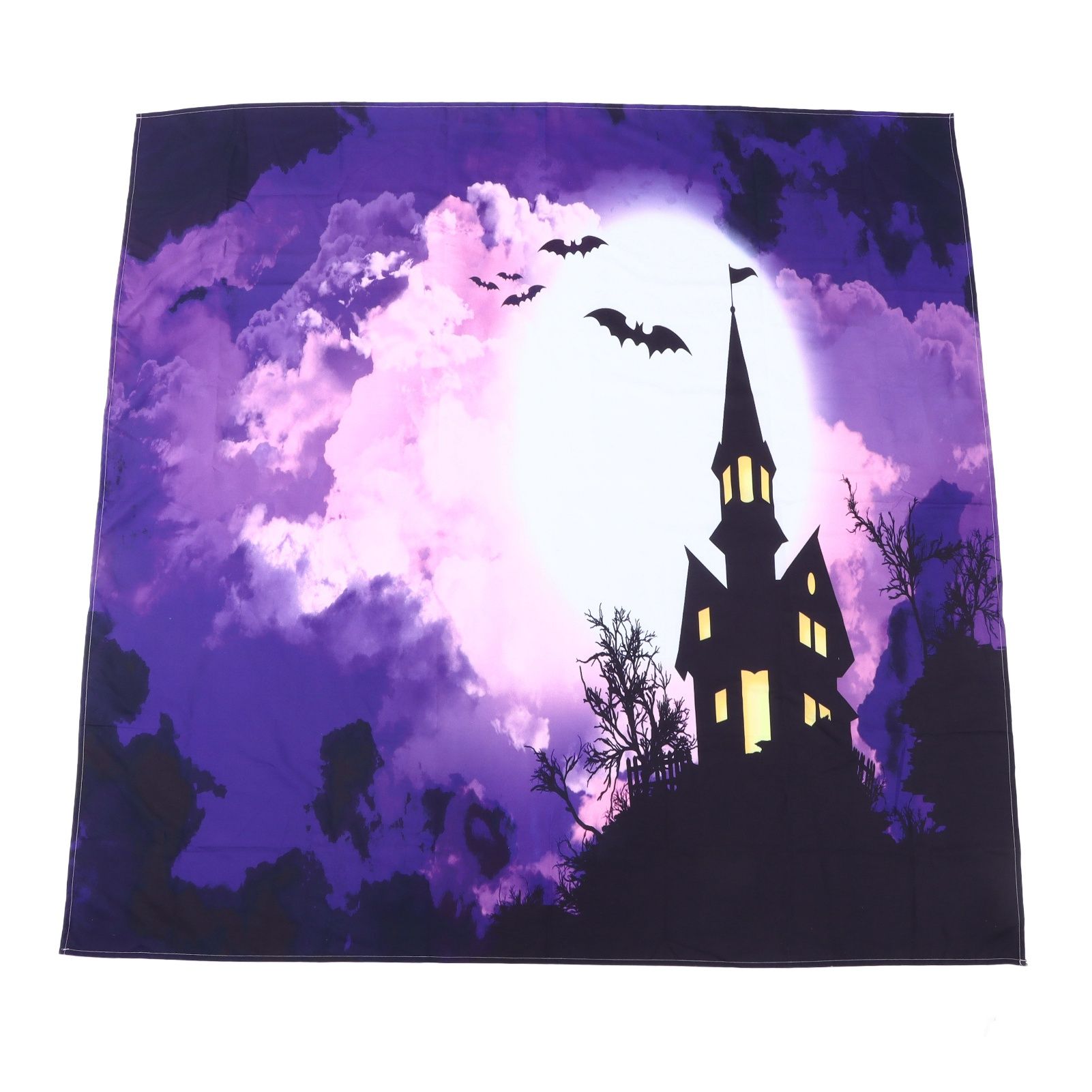 Halloween Castle Pattern Tapestry Wall Hanging Carpet Photography Background Home Party Decoration150 × 150cm / 59.1 × 59.1in — image 6