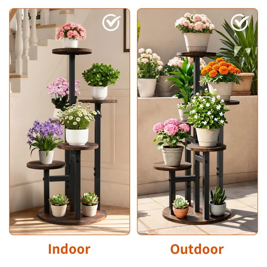 Multi-Tier Flower Plant Stand Industrial Metal Garden Flower Pots Rack AU โ image 2