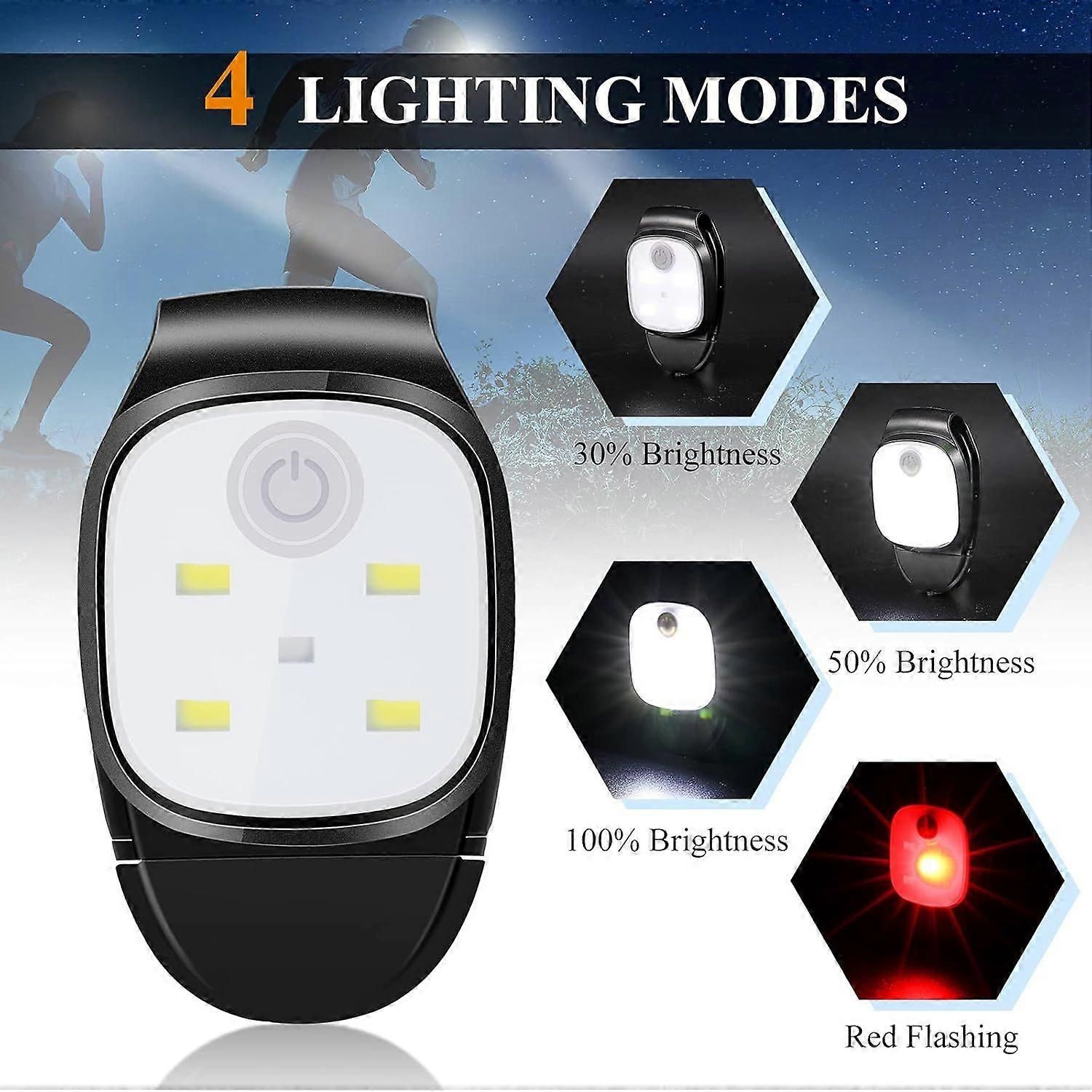 2Pcs Outdoor Night Clip-on Running Lights USB Rechargeable LED Light Reflective Plastic Running Train Safety Light Running Accessories for Runners โ image 4