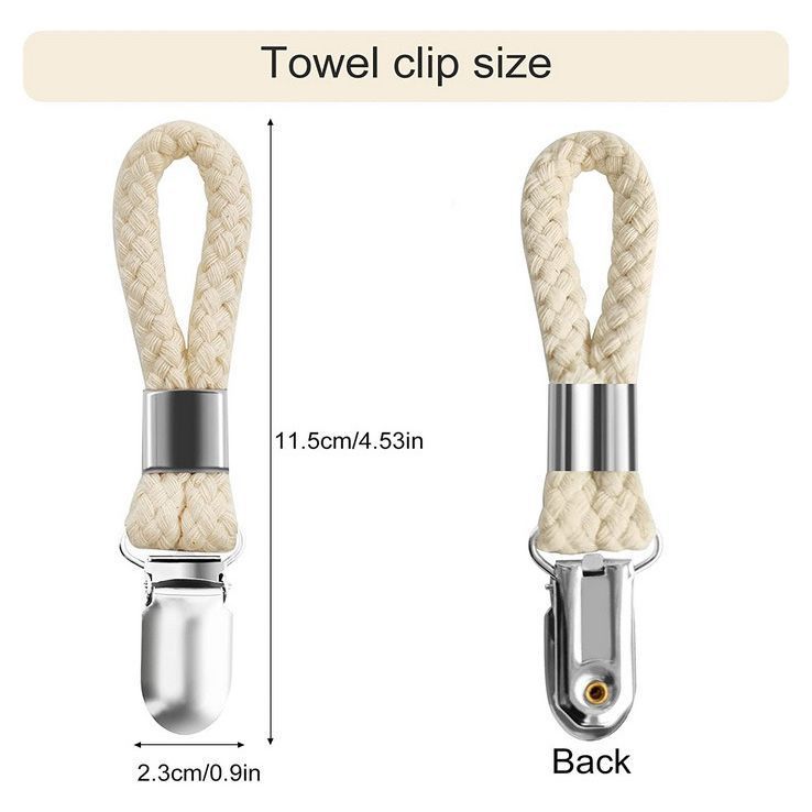 4PCS Hanging Tea Towels Clip, Metal Towel Hanger with Loop Cotton, Hand Towel Hook for Home Kitchen Bathroom Hanging Towels โ image 2