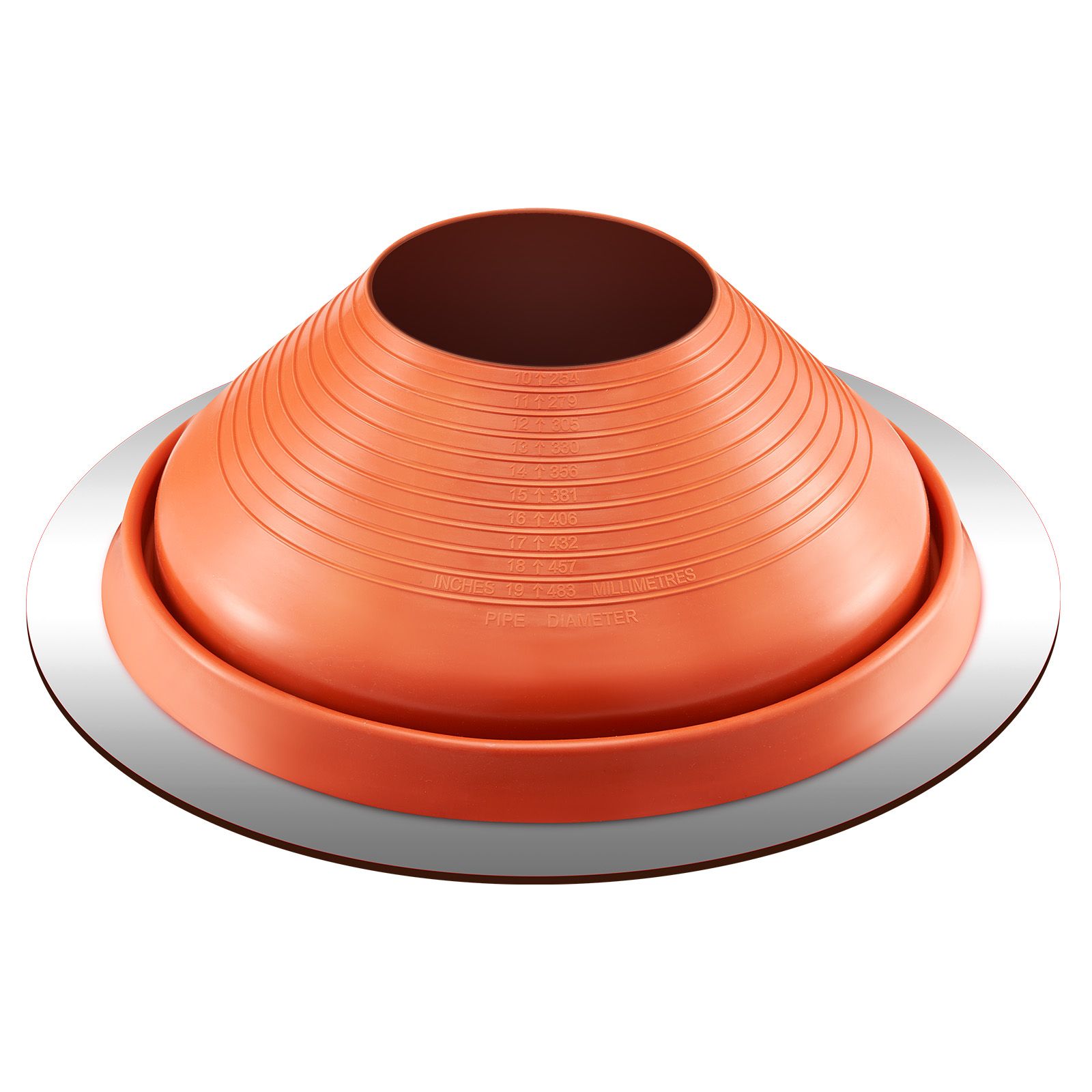 Metal Roof Pipe Flashing Boot Fits 254-483 mm Pipe High Temp Red Silicone