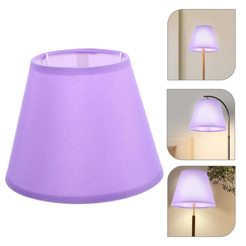 Fabric Lampshade Vintage Shades Hotel Table Light Household Cloth Floor Covers Replacement （10x17x13 purple TC lampshade） — image 2