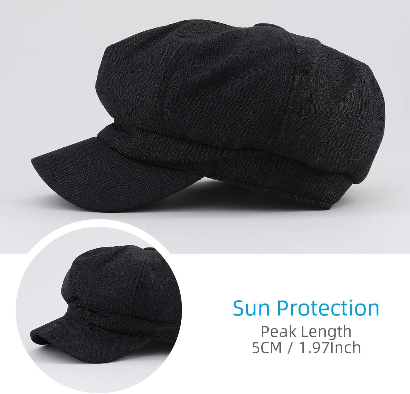 Newsboy Cap Ivy Cap Plain Cabbie Visor Beret Gatsby Ivy Caps for Women Newsboy Cap Lightweight Summer Prime Gatsby Cap Driving Hats Ivy Hat Adjustable Beret โ image 3