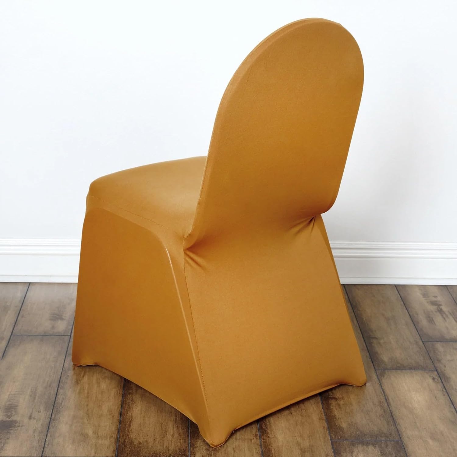Efavormart 10 PCS Spandex Stretch Gold Chair Covers Universal Banquet Chair Covers for Party Dining with Foot Pockets Washable Wedding Chair Slip Covers for — image 6