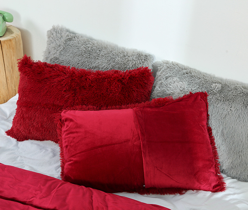 Milky White Faux Fur Pillowcase Set - Crystal Velvet Plush Throw Pillow Covers, Bedding Accent (50x70cm, Pair) โ image 6
