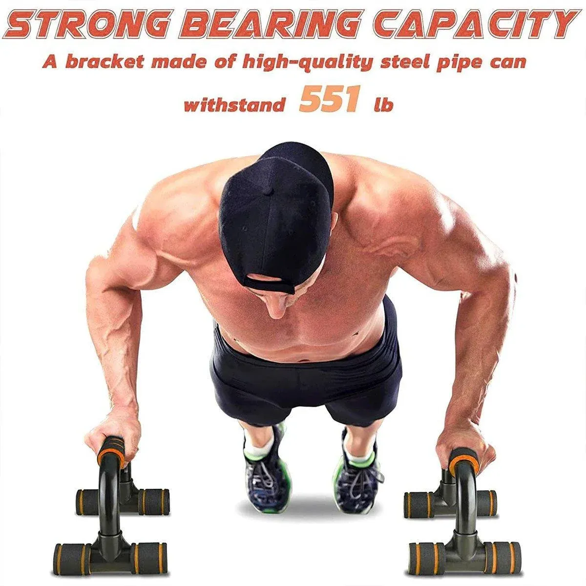 H Shaped Push Up Bars Home Fitness Equipment for Chest Arm Shoulder Training - Green โ image 5