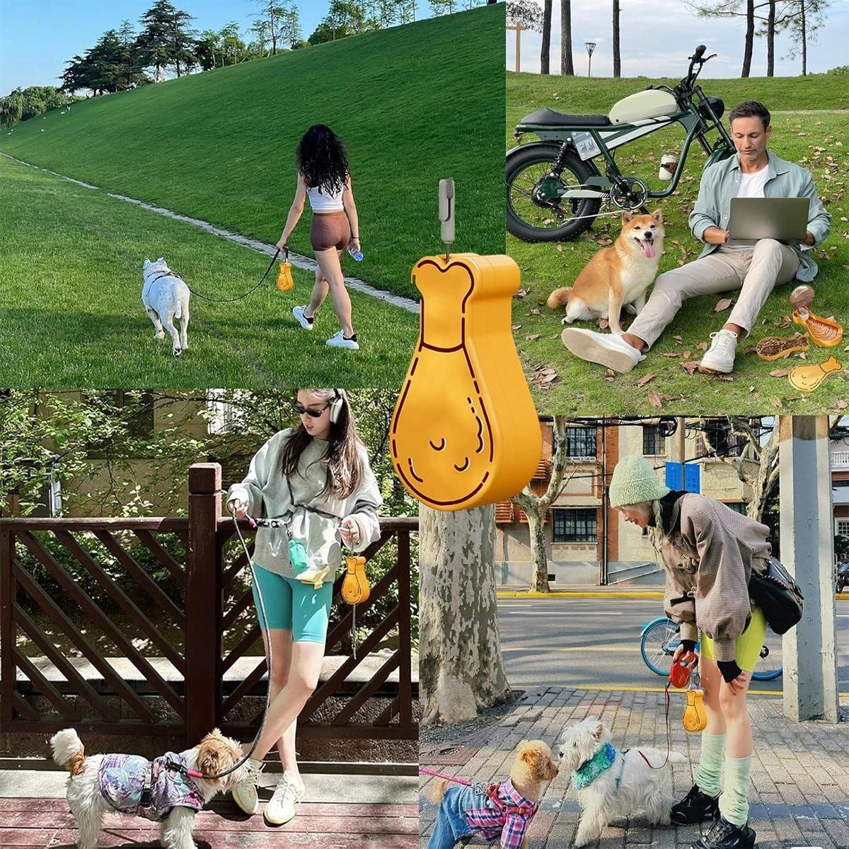 Portable Pet Water Bottle Outdoor Feeder Dual Purpose Drinking Travel Use - White โ image 5