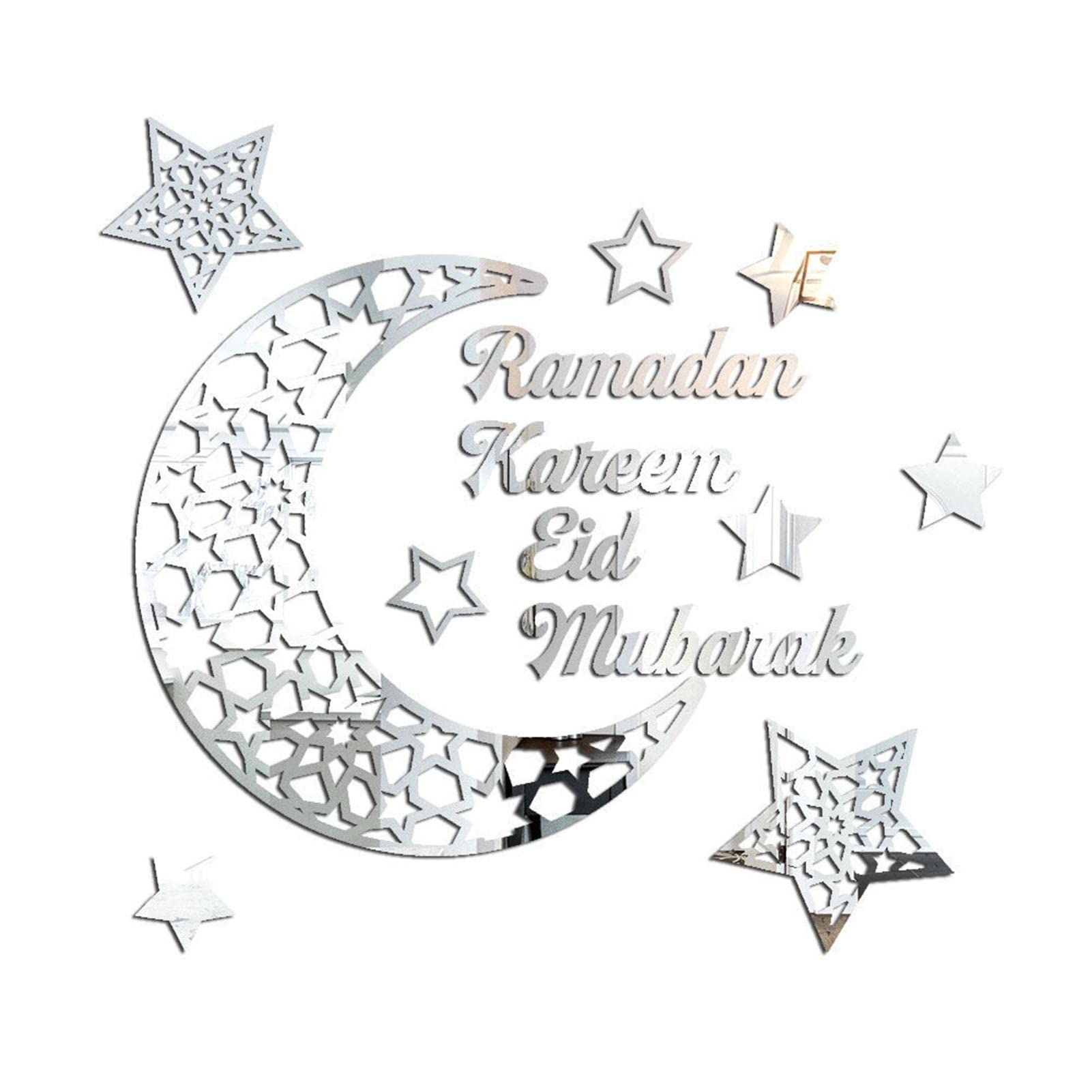 Wall Stickers Ramadan Decorations Eid Al-Fitr Home Ornament 3D Ramadan Moon Star Acrylic Wall Art Decor Living Room