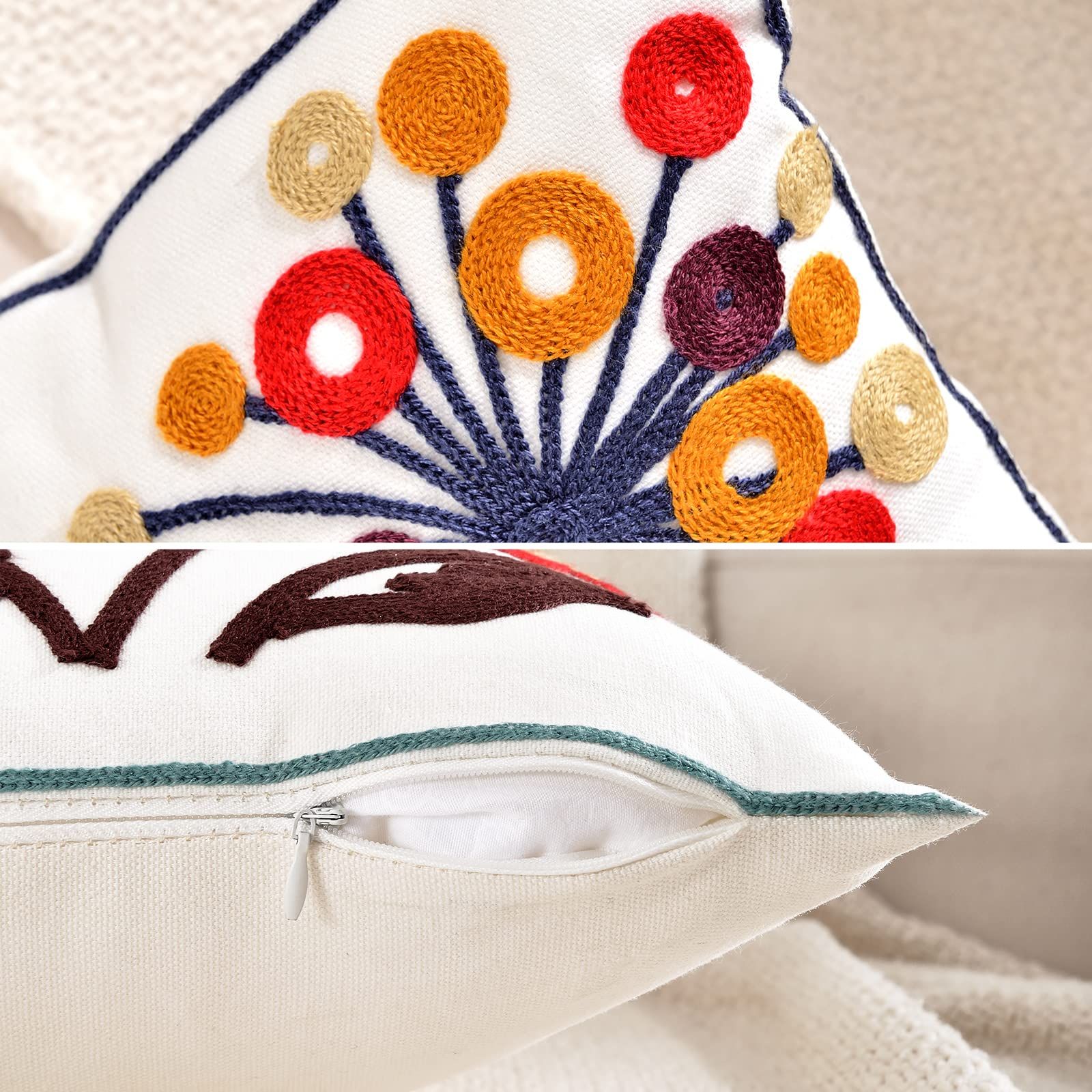 Set of 2 Decorative Throw Pillow Covers Pillowcase Soft Square Cushion Case Couch Sofa Bed Bedroom Living Room, 18 × 18 Inch — image 3