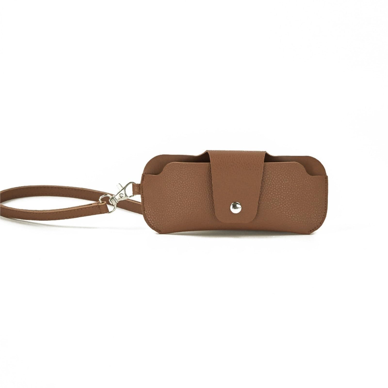 Glasses Case Glasses Protective Case Portable Double-Sided Leather Mirror Clip Hanger Glasses Bag Sunglasses Bag