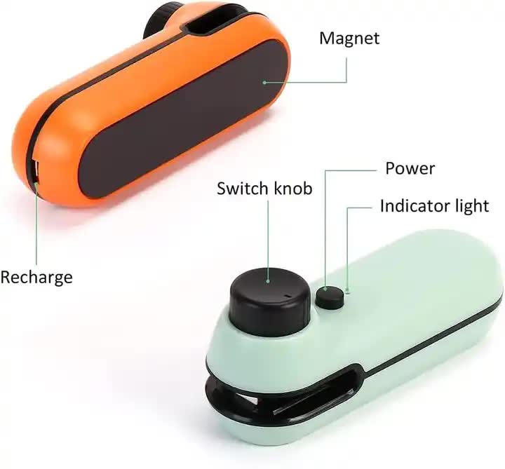 Orange Portable Mini Food Vacuum Sealer - Convenient Household Snack Bag Sealing Machine — image 5