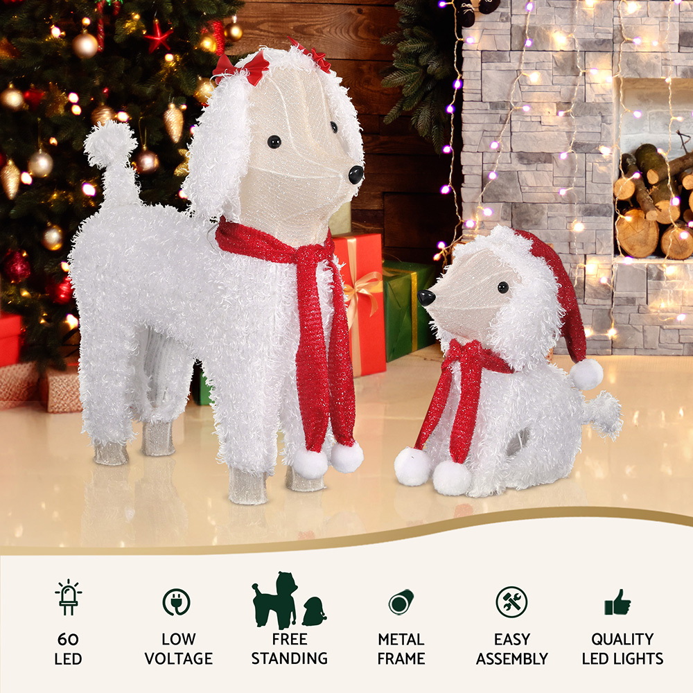 Jingle Jollys Christmas Lights 60 LED Fairy Light 2pcs Dog Decorations Set — image 4