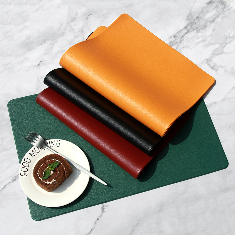 5 PCS Pink Nordic Style Leather Placemat - Anti-Slip, Heat-Resistant Table Mat 30cm x 45cm — image 4