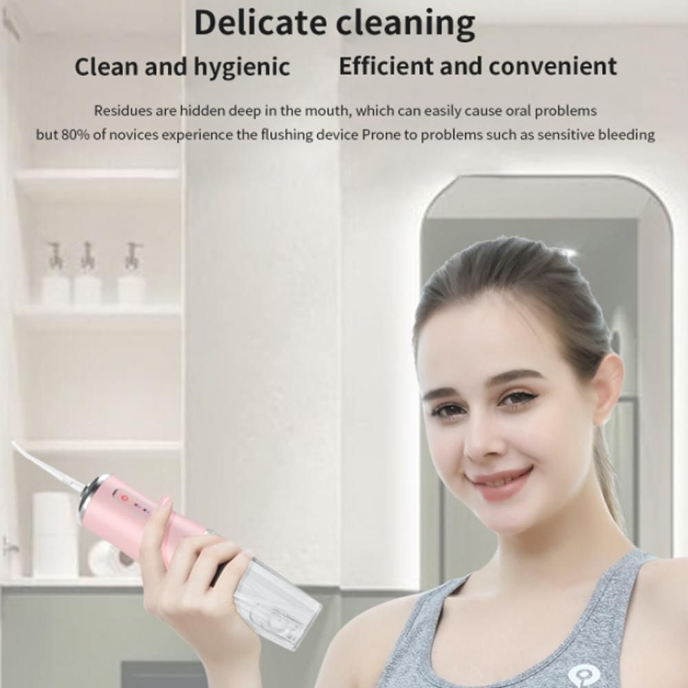 2pcs Water Dental Flosser Electric Water Cordless Teeth Cleaner for Home Travel -Green and Pink โ image 5