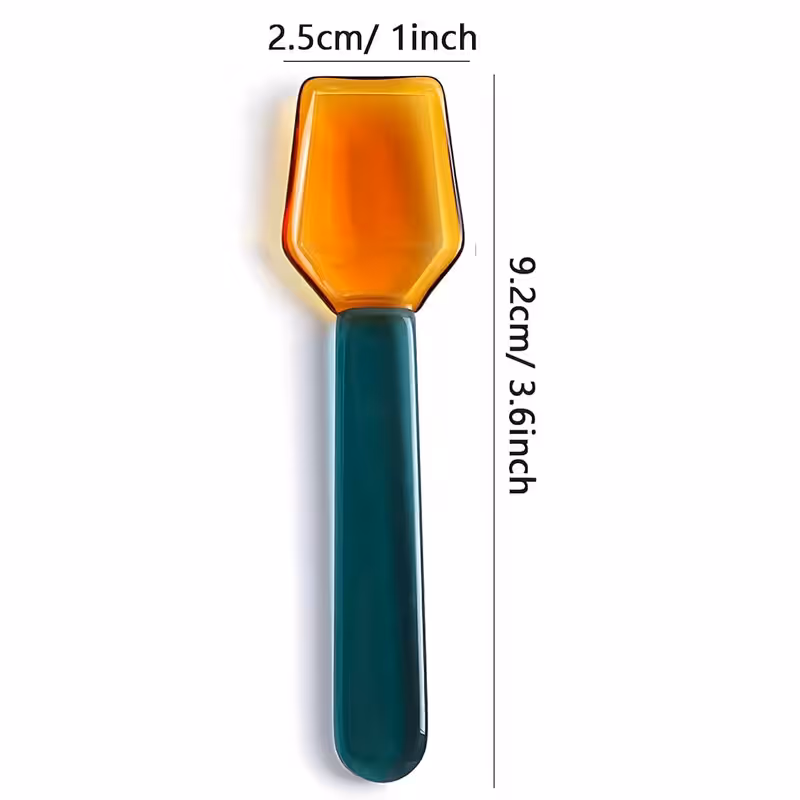 6 Pcs Glass Spoons for Coffee Teaspoons 3.6 inch Heat Resistant Coffee Stirrers Ice Tea Spoon Glass Mixing Spoon for Tea SugarHome Bar Party (6 Color) — image 3