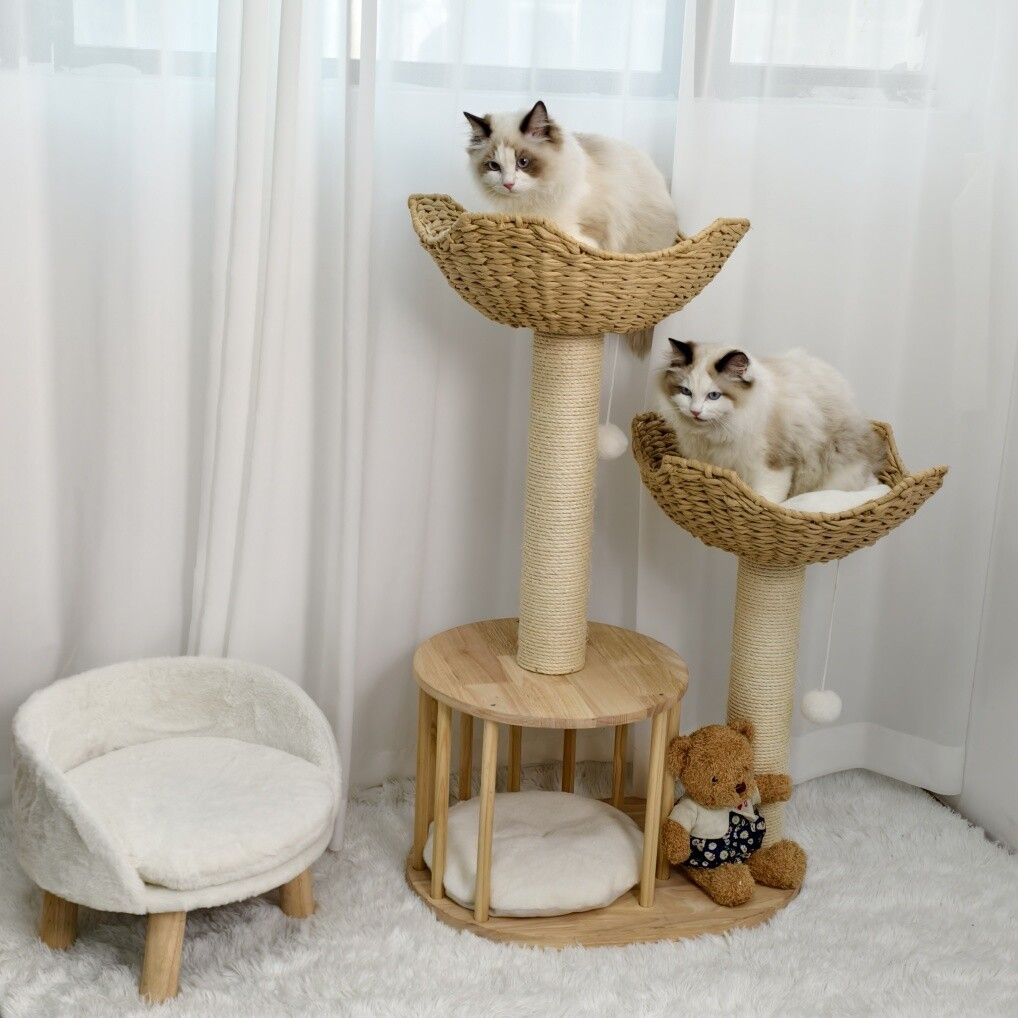 Cat Tree Tower Large Scratching Post Condo Basket Activity Center — image 2